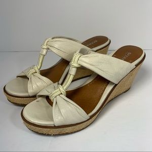Sperry Top-Sider 'Shoreham' Ivory Leather Wedge Platform Heels; Women's 8